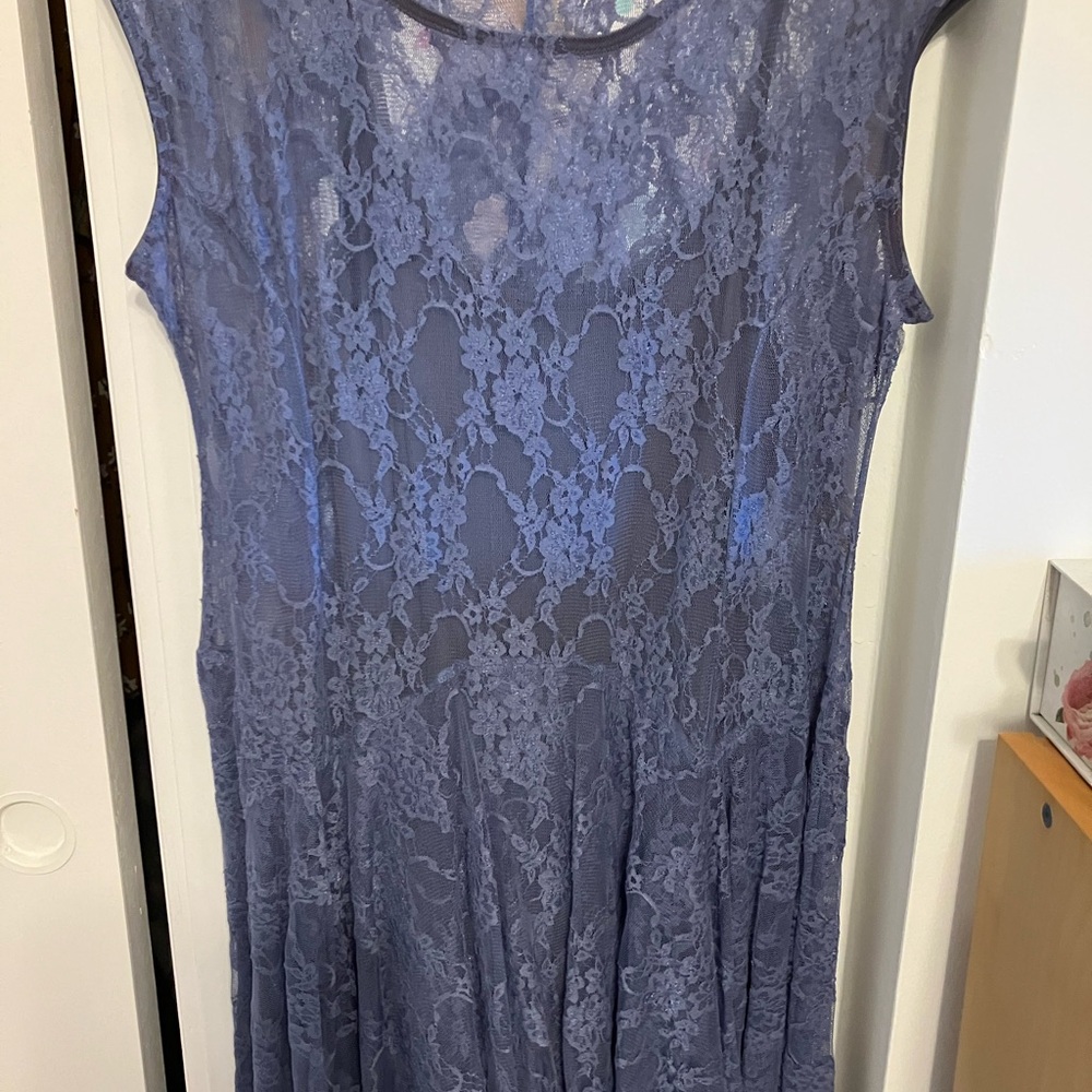 Elegant Lace Periwinkle Blue Dress